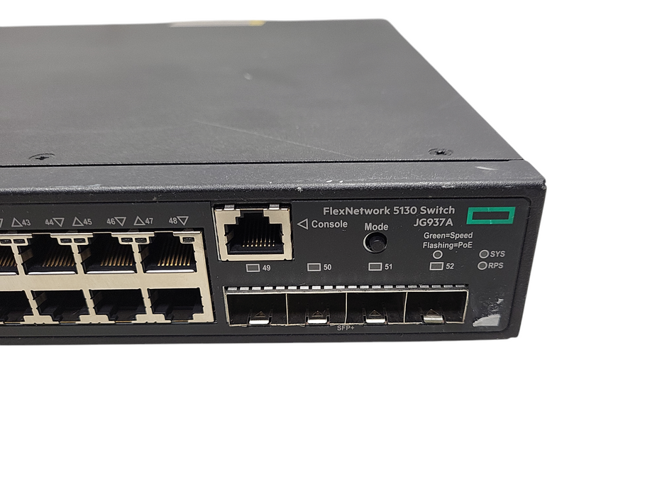 HPE JG937A 5130-48G-POE+-4SFP+ 48x Gig RJ45 PoE 370W & 4x 10G SFP+ Ports !