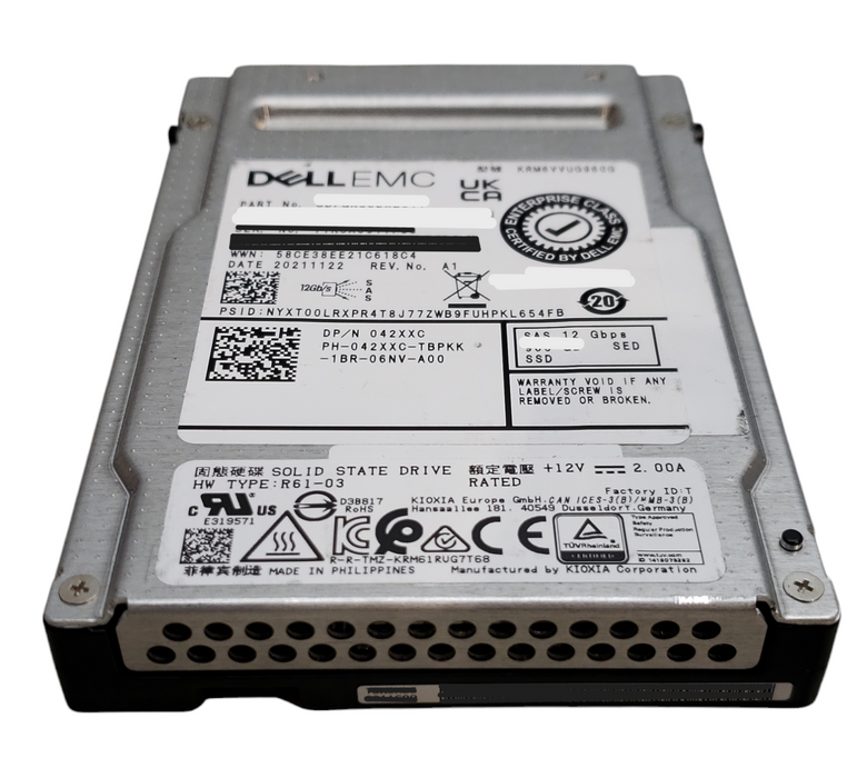 1.92TB SAS 2.5" 15mm 12Gb/s Dell EMC SSD - KPM5 XVUG1T92 Q+