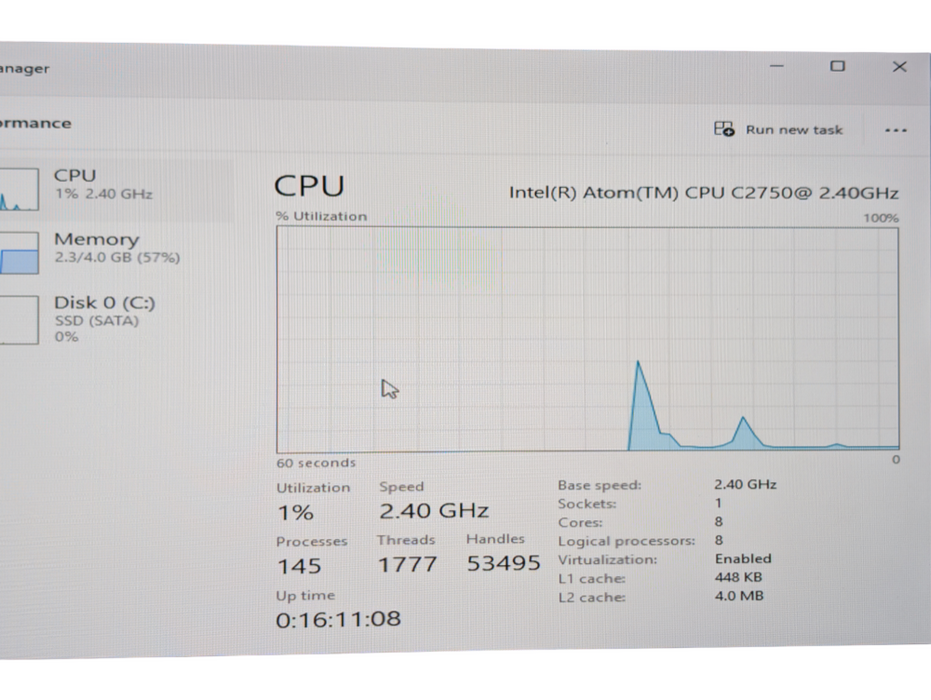 Supermicro CSE-504 Low Power Server A1SAi-2750F 8 Core 4GB RAM 128GB SSD  -