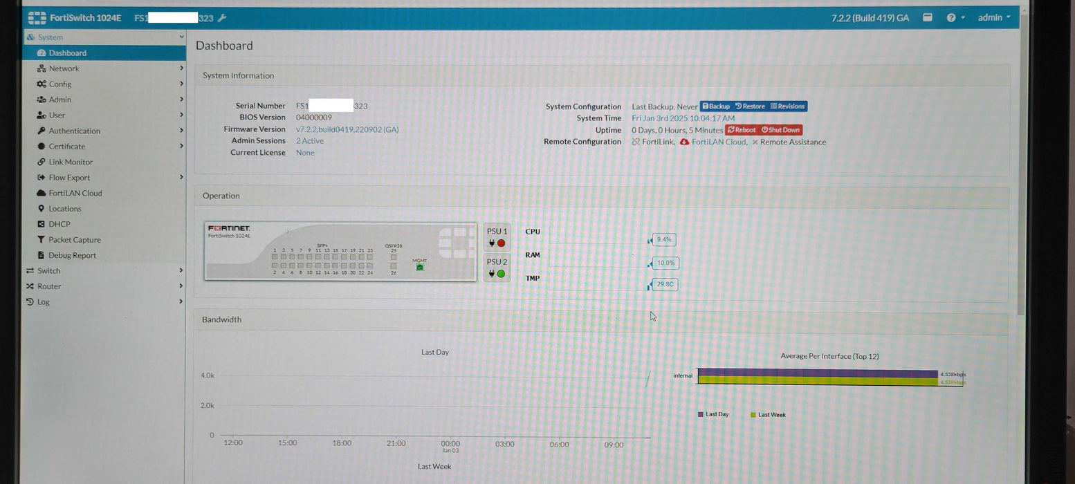 Fortinet FortiSwitch FS-1024E switch 24 ports managed Rack-mountable SFP+ SEE _