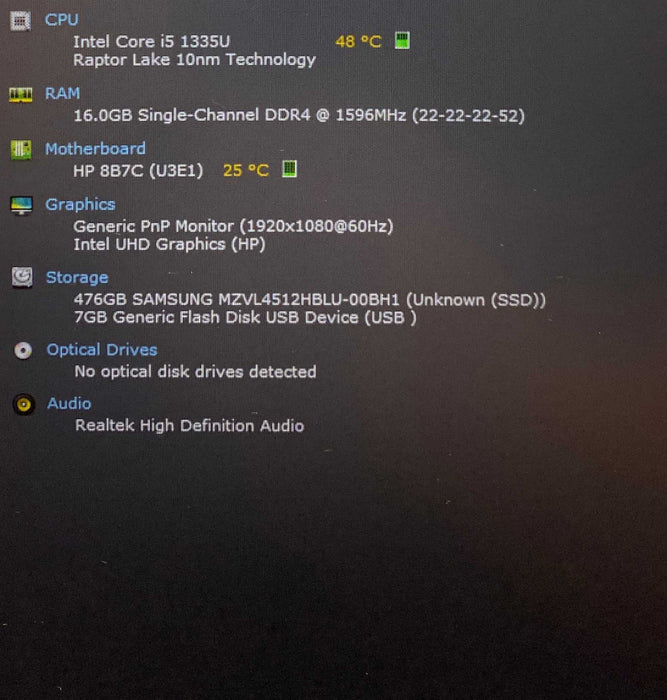 HP ProBook 450 15.6 inch G10 Core i5-1335U@1.30GHz 16GB RAM 512GB SSD  Lap200