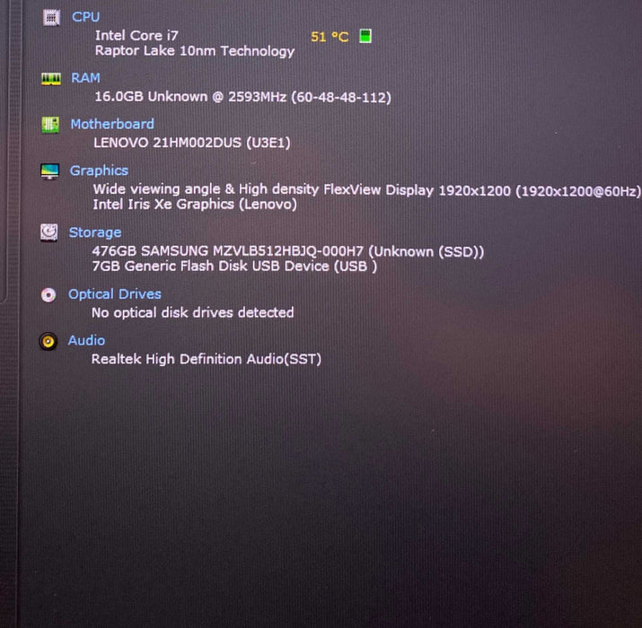 Lenovo ThinkPad X1 Carbon Gen 11 TOUCH Core i7-1355U@1.7GHz 16GB RAM 512SSD  Lap200