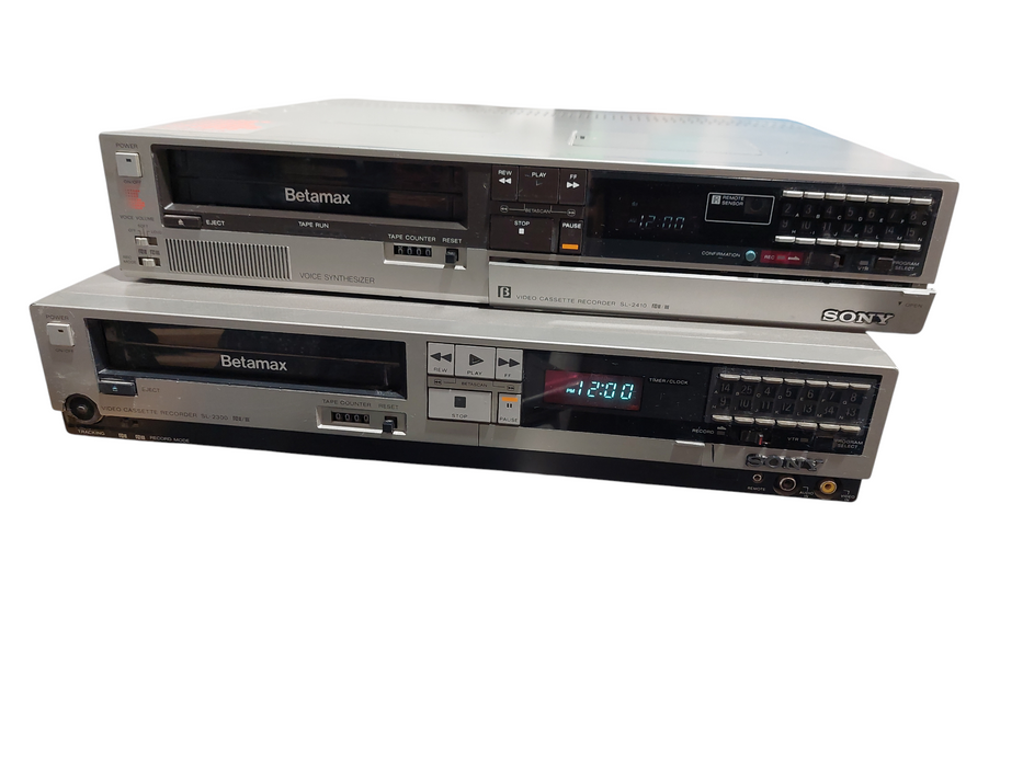 Sony BetaMax Bundle of 2 BetaMax Players SL-2300 & SL-2410 With Remote  =