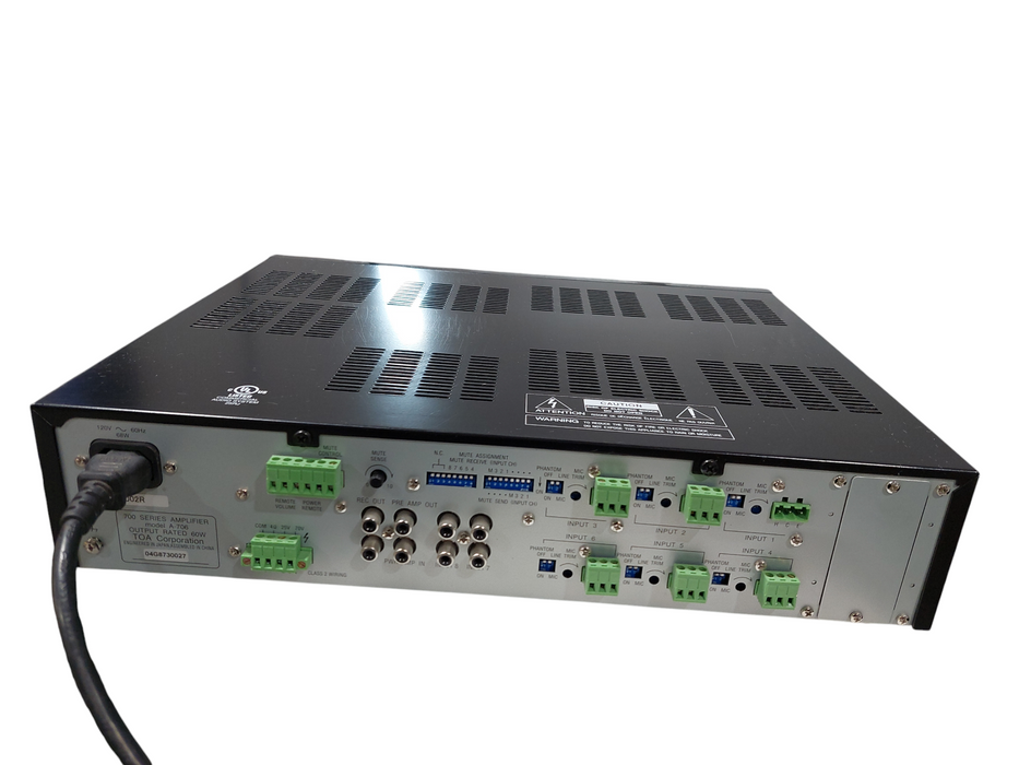 TOA 700 Series Amplifier Model: A-706 =