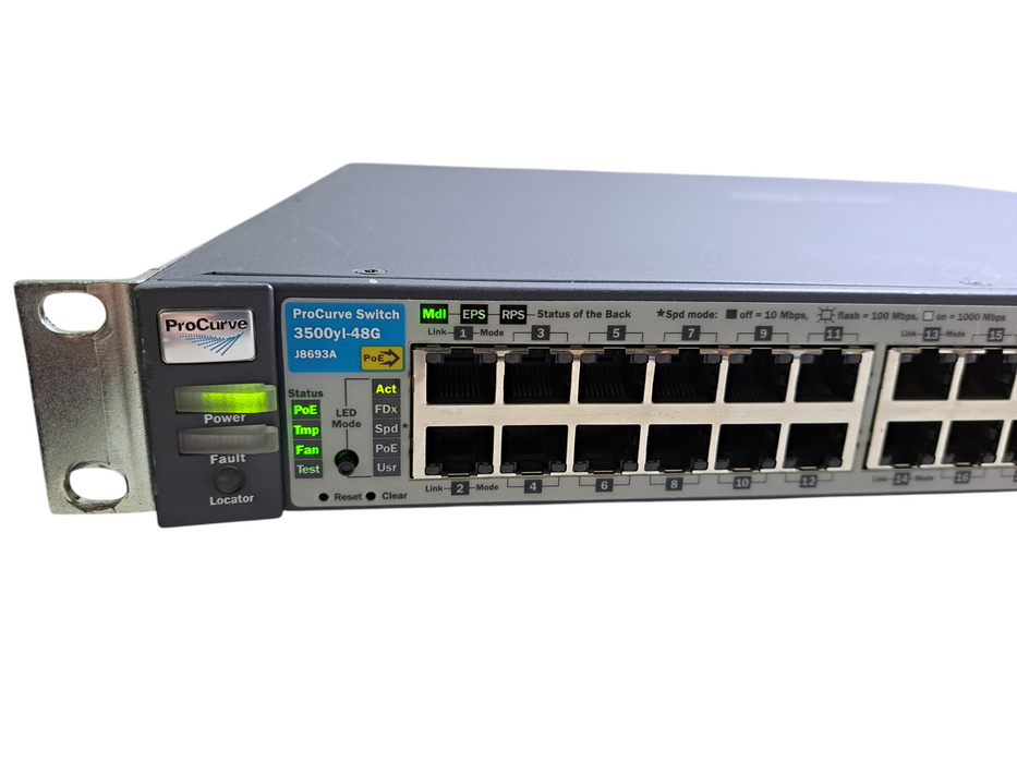 HP J8693A 3500yl-48G | 48-Port Gigabit PoE+ Network Switch w/ J9312A Module )
