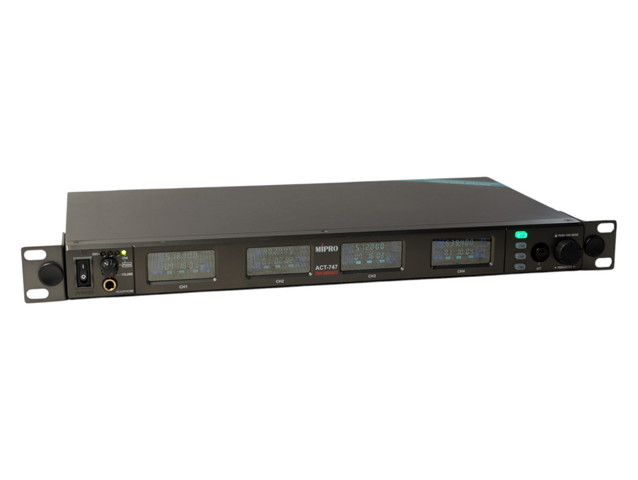 Mipro ACT-747 Quad Channel UHF Wideband Receiver Freq 5UA 482-554 Mhz  -