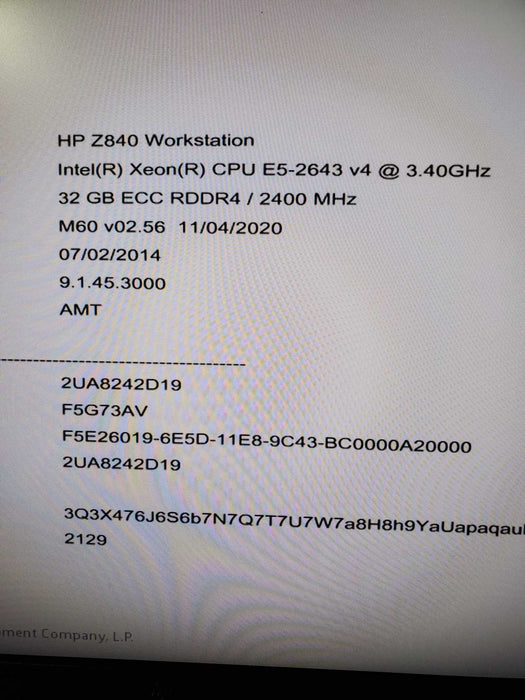 HP Z840 Workstation, 2x Xeon E5-2643v3, 32GB DDR4, R5-340, No HDD
