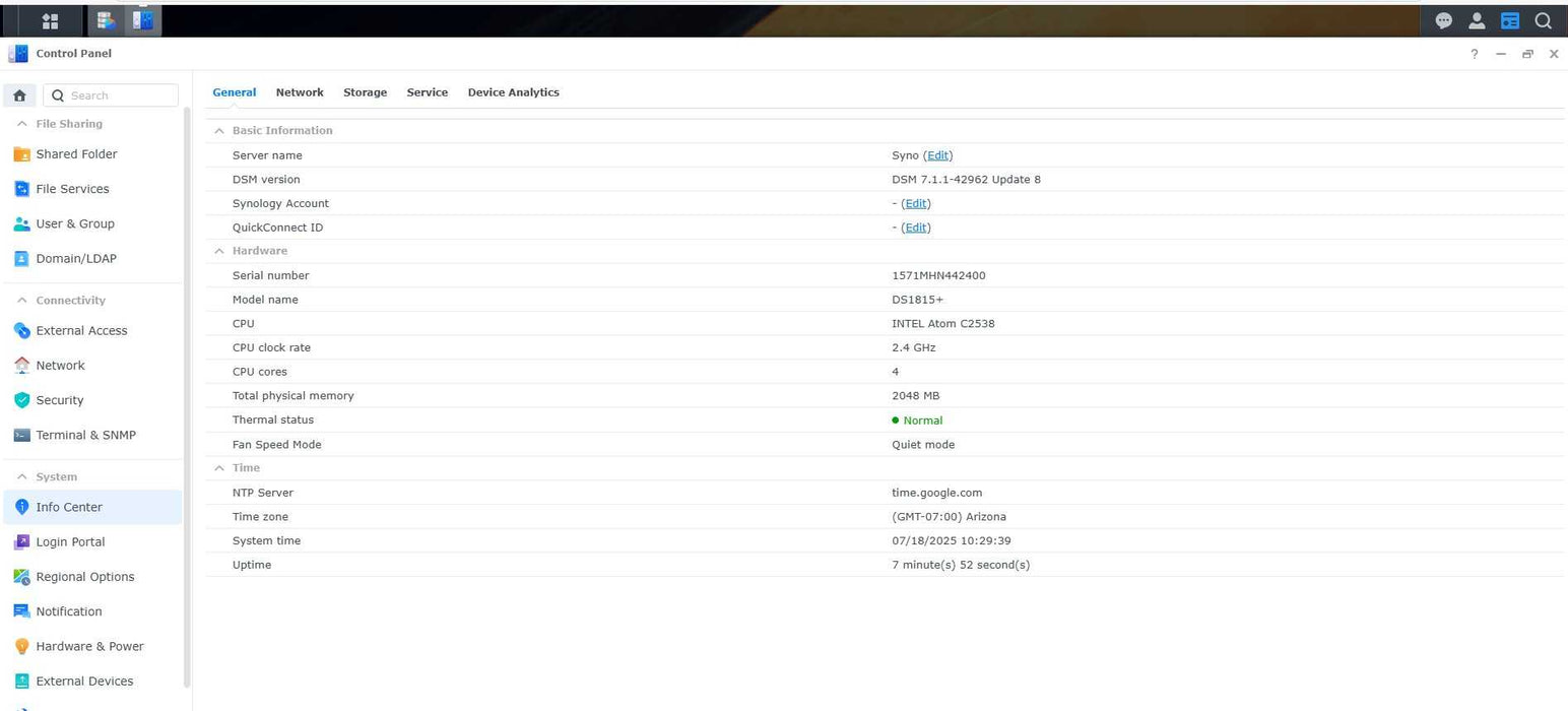 Synology DS1815+ DiskStation Expansion Unit 1x 4TB HDD, READ _