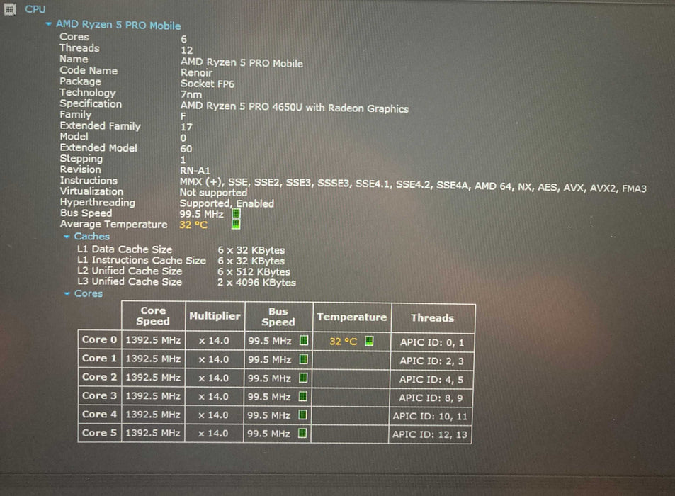 Lenovo ThinkPad T14 gen 1 AMD Ryzen 5 PRO 4650U@2.10GHz 16GB RAM 256GB SSD  Lap200