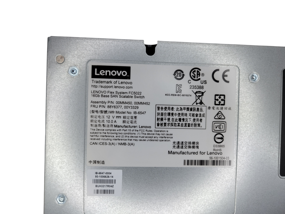 Lenovo FlexSystem FC5022 24-Port 16Gb SAN Scalable Switch Q%