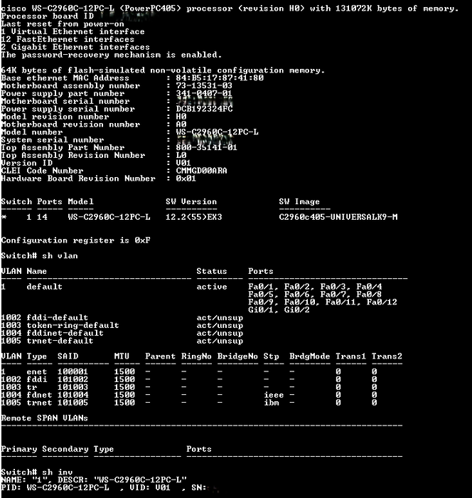 Cisco WS-C2960C-12PC-L V01, 12-Port Silent PoE Switch