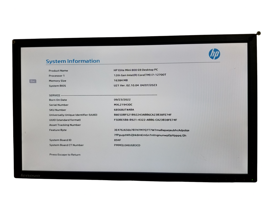 HP ELITE Mini 800 G9 Desktop | Intel Core i7-12700T, 16GB DDR5, 512GB NVMe