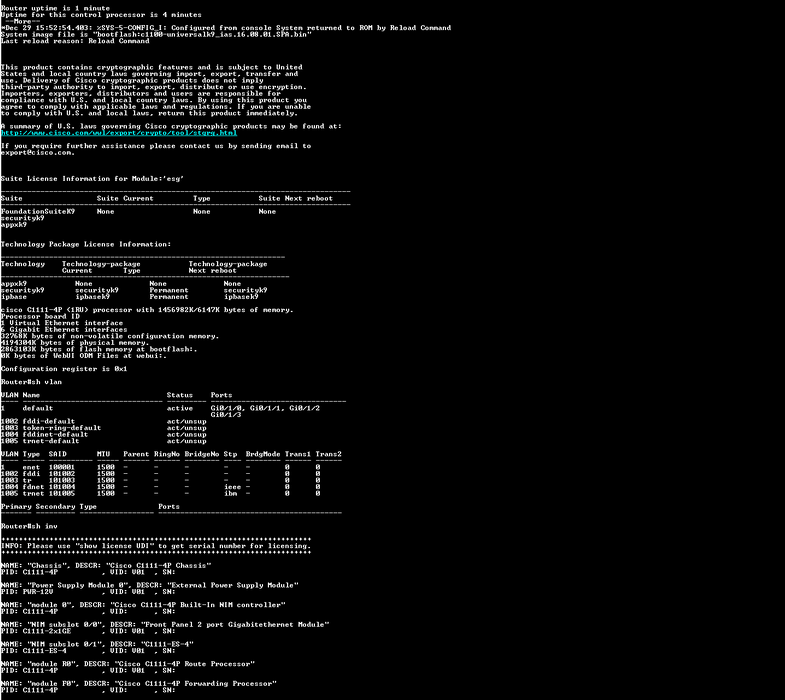 Cisco ISR 1100 Series C1111-4P V01 Services Integrated Router