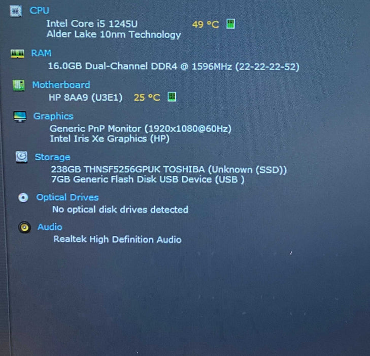 HP EliteBook 650 G9 Core i5-1245U@1.60GHz vPRO 16GB RAM 256GB SSD  Lap200