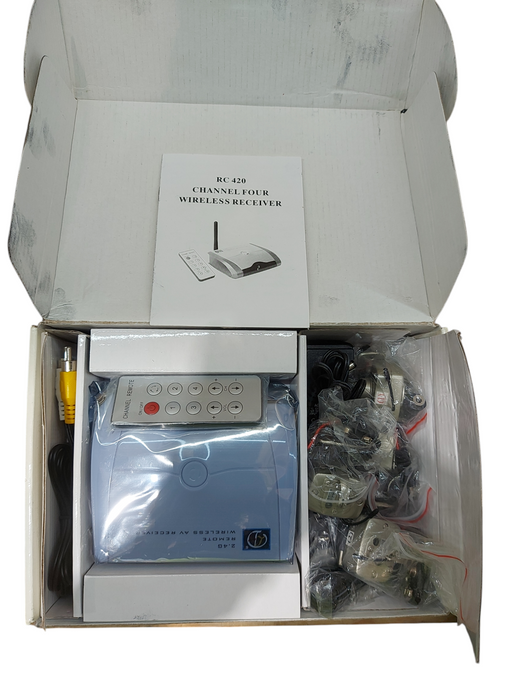 LYD RC420 Receiver 4 Color Wireless Security Spy Cameras w/ Audio & Remote