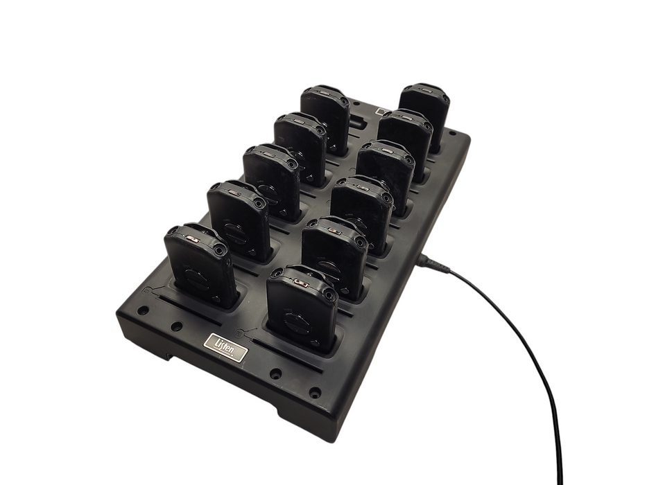 Listen Technologies LA-381-01 Intelligent 12-Unit Charger Craddle w/ 11x LR-5200-072 Intelligent 72mhz DSP RF Receivers $
