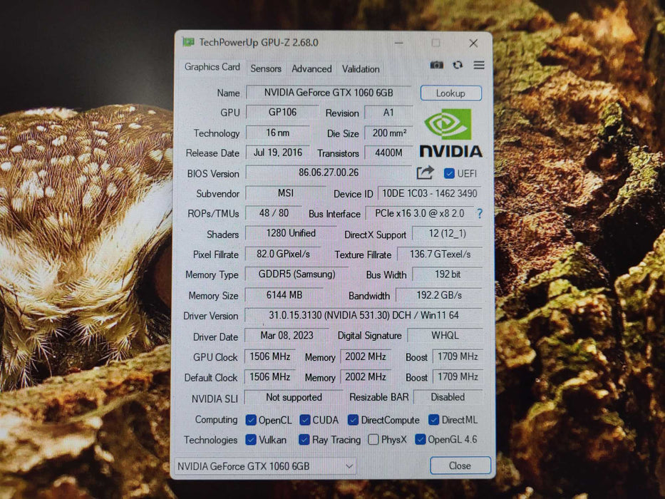 NVIDIA GeForce GTX 1060 6GB LENOVO OEM Graphics Card  Q$