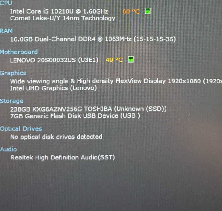 Lenovo ThinkPad T14 Gen 1 Core i5-10210U@1.6GHz 16GB RAM 256GB SSD  Lap200