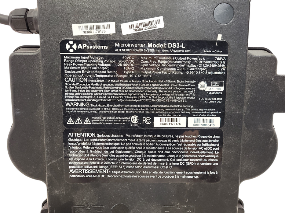 APsystems DS3-L Microinverter READ Q$