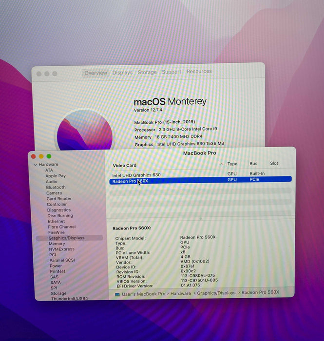 Apple MacBook Pro 15" 2019 i9-9880H 16GB 512SSD For Parts/Repair READ!