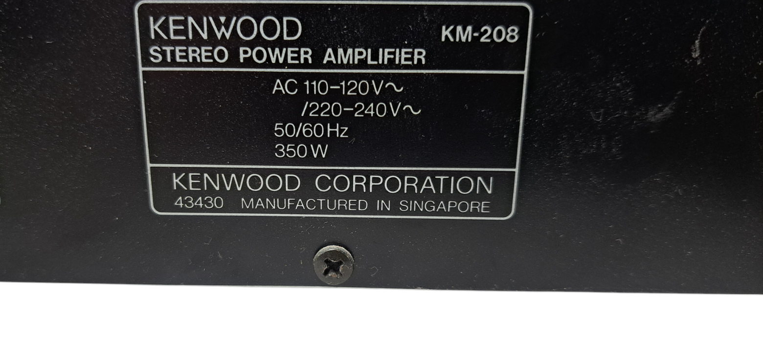 Vintage Kenwood KM-208 Stereo Power Amplifier Wide Dynamic Range