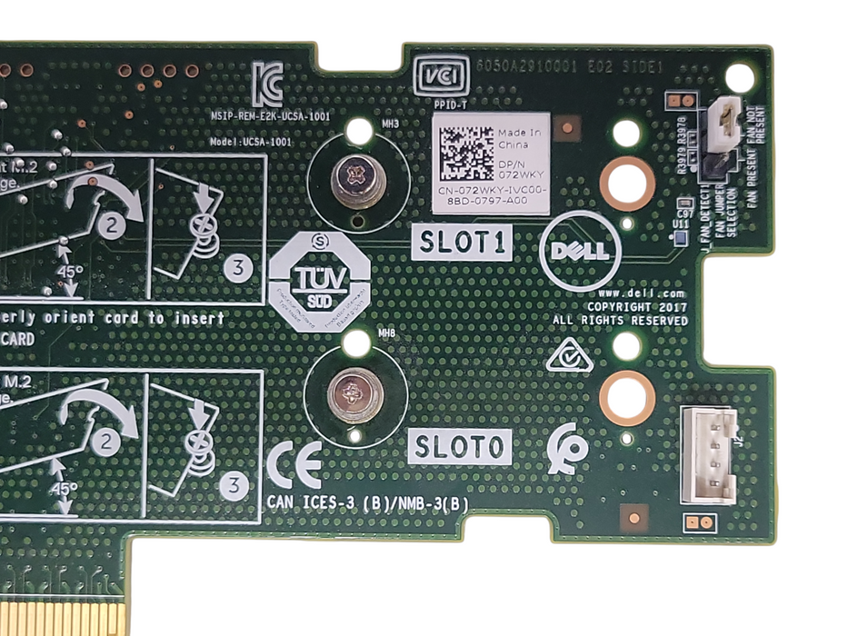 Dell 072WKY Boss Card M.2 2x SSD PCIe Low Profile Bracket, No M.2