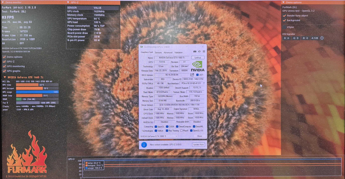 MSI NVIDIA GeForce GTX 1660 Ti Ventus XS 6GB OC GDDR6 Graphics Card