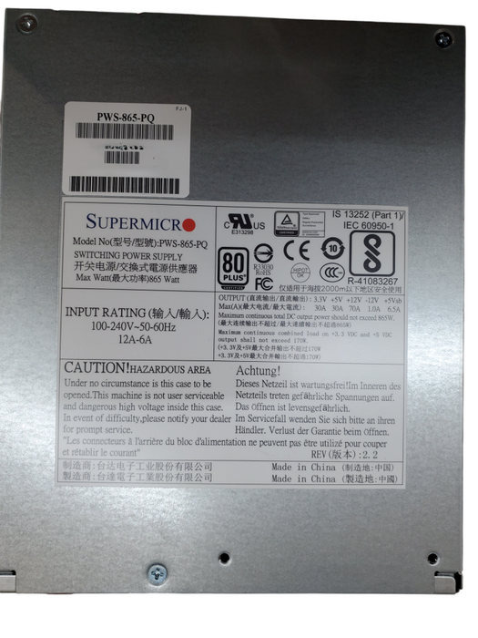 SuperMicro PWS-865-PQ 865w Power Supply
