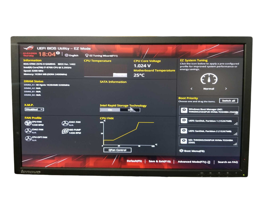 Custom PC Strix Z370-H Gaming, Core i7-8700, 16GB DDR4 GTX 1070Ti 256GB SSD
