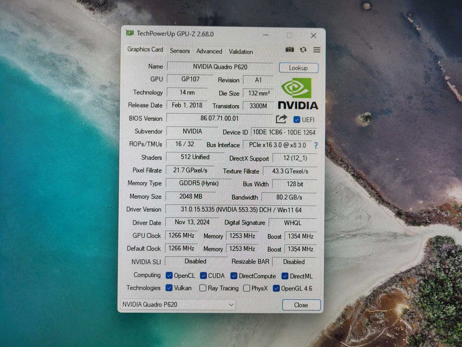 Lot of 5x Nvidia Quadro P620 2GB GDDR5 Low profile Graphics Card $