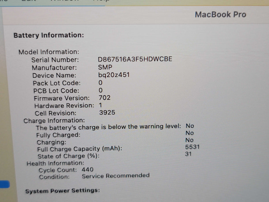 Apple Macbook Pro 2017 15" 4-Core i7-7920HQ @ 3.1GHz 16GB RAM 500GB SSD GPU (