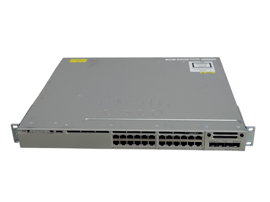 Cisco WS-C3850-24-T-S 24 Port Gigabit Switch w/ C3850-NM-2-10G, 1x PSU _