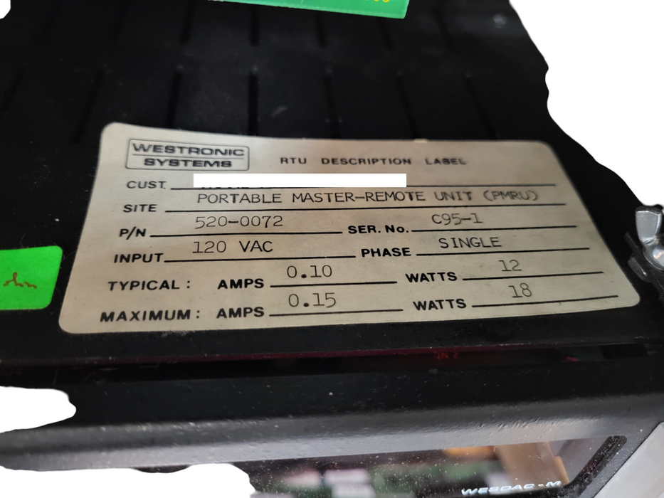 Westronic systems telecontrol instrument 520-0072 READ $