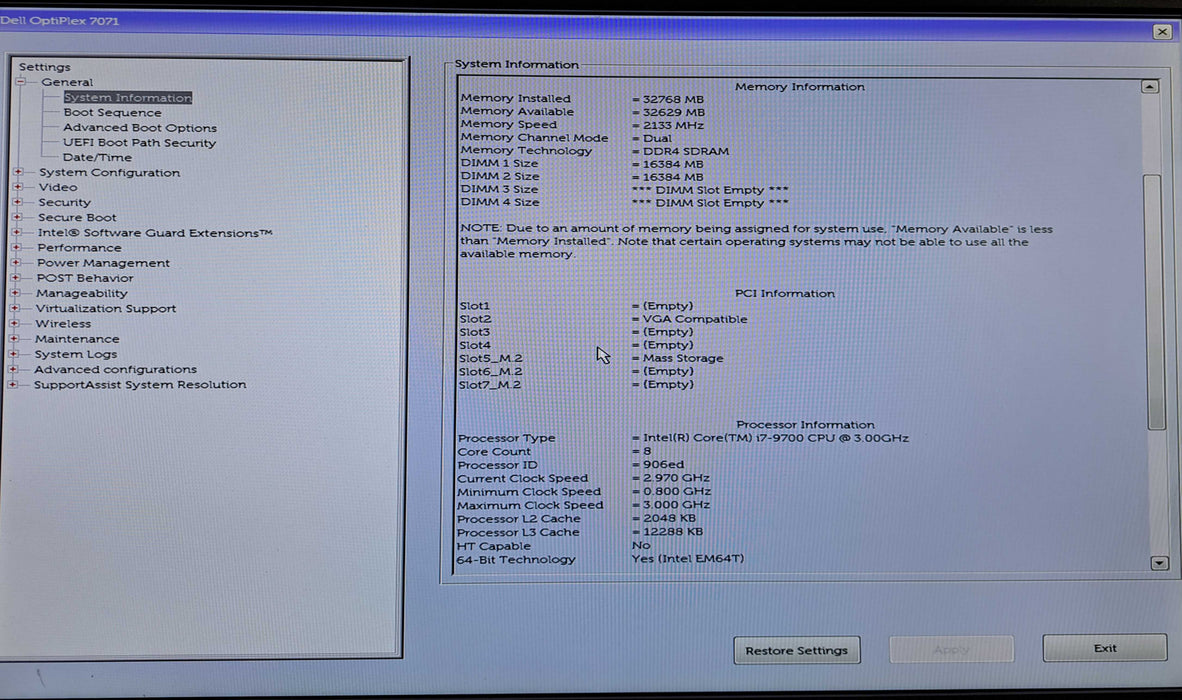 Dell OptiPlex 7071 SFF | i7-9700 @3.00GHz, 32GB DDR4, Quadro P600, 256GB NVMe
