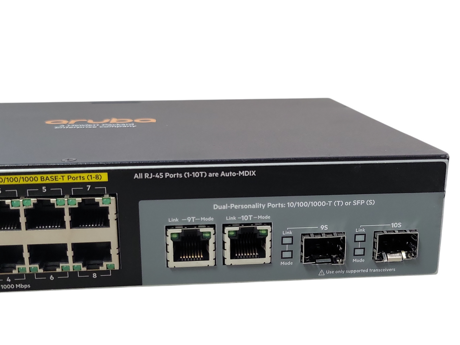 Aruba 2530-8G PoE+ J9774A | 8-Port Gigabit PoE+ Network Switch, Dual Uplink Q_