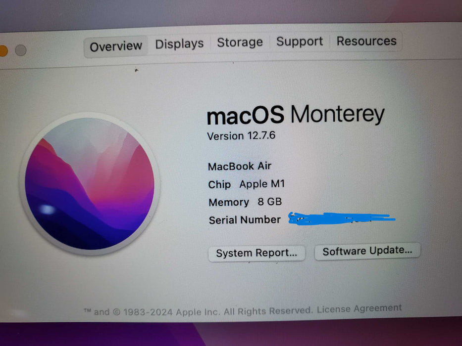 Apple MacBook Air M1 13.3" 2020 A2337 8GB DDR4 256GB SSD READ  Lap200