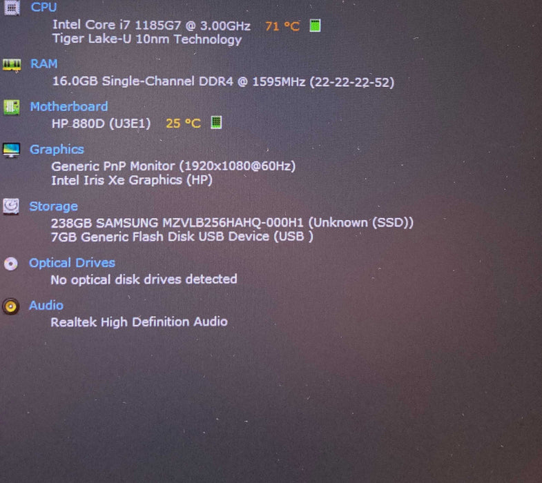 HP EliteBook 840 G8 Core i7-1185G7@2GHz 16GB RAM 256GB SSD READ!  Lap200