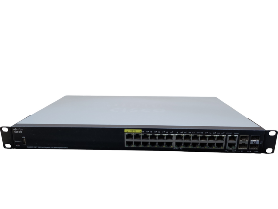 Cisco SG350-28P-K9 V04 | 28-Port Gigabit PoE Managed Switch | 4x SFP !