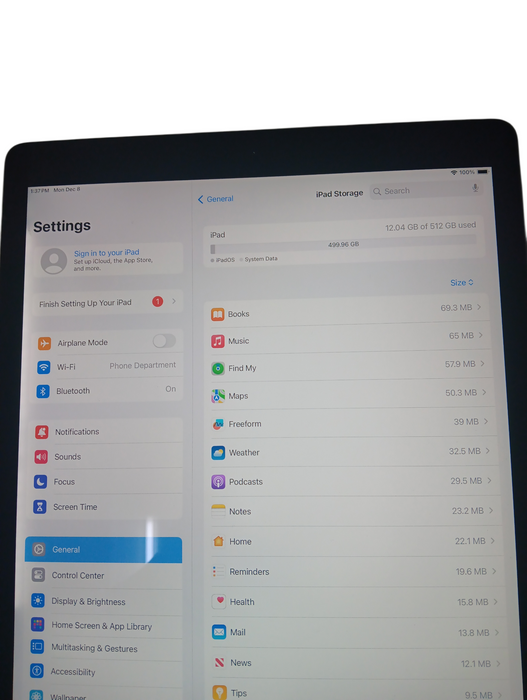 Apple iPad Pro 2nd Gen 12.9" - 512GB - Space Gray [A1670] Read
