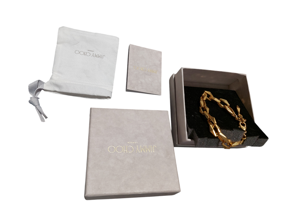 Jimmy Choo London Gold Finish Diamond ChainBracelet =