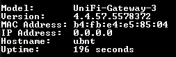 Ubiquiti Networks UniFi USG Security Gateway. Factory Reset  !