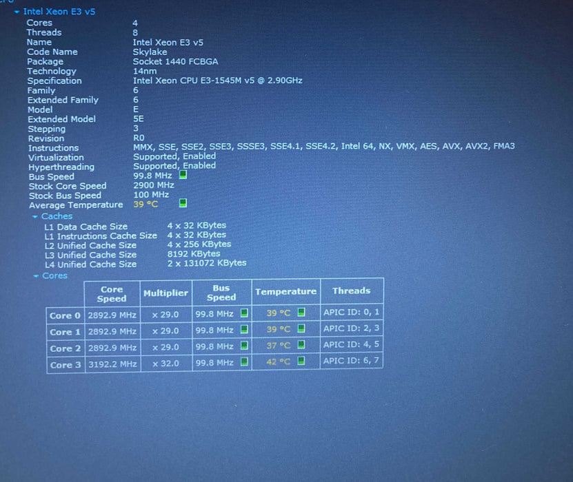 Dell Precision 7520 XEON E3-1545M v5 QUADRO M2200 4GB GPU 32GB RAM 256SSD Q Lap200
