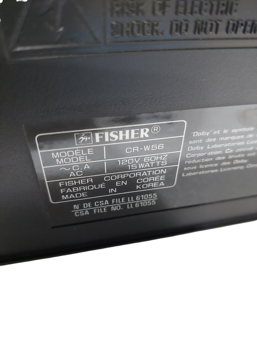 Fisher Studio Standard Stereo Double Cassette Deck Model: CR-W56 (Parts)  =