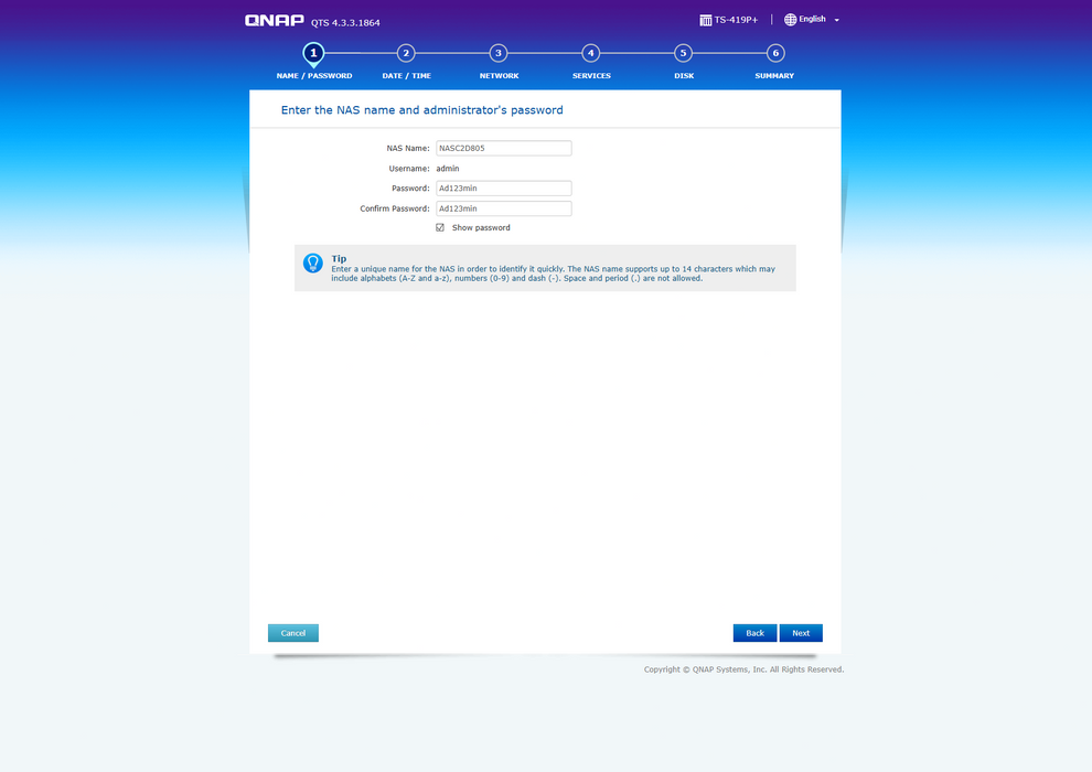QNAP TS-419P+ 4-Bay NAS w/ 4x 2TB HDDs, No AC Adapter