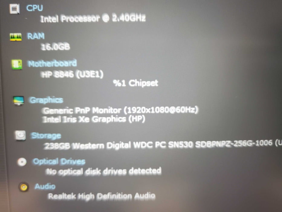 HP EliteBook 850 G8 Core i5-1135G7@2.40GHz 16GB RAM 256GB SSD read  Lap200