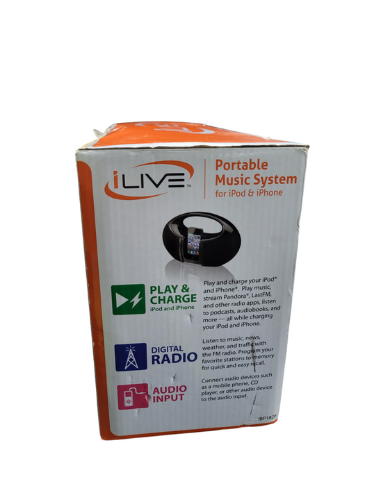 ILIVE Bluetooth Fm Boombox Radio 047323683008