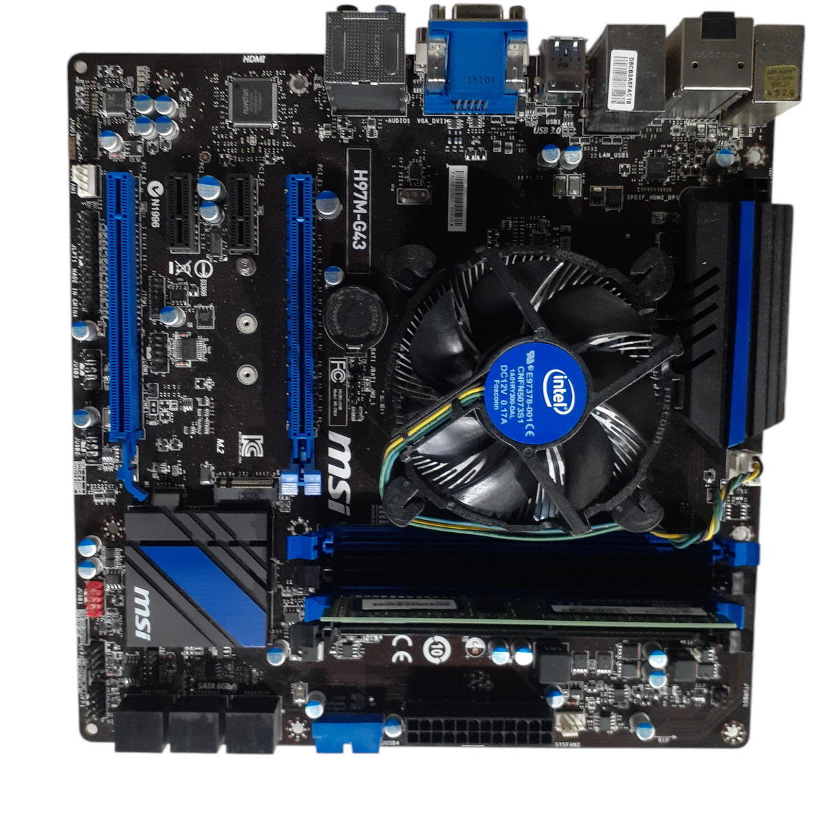 MSI Motherboard H97M-G43 i7-4790 @ 3.60 GHz 4GB DDR3 | READ MSI Motherboard H97M-G43 i7-4790 @ 3.60 GHz 4GB DDR3 | READ