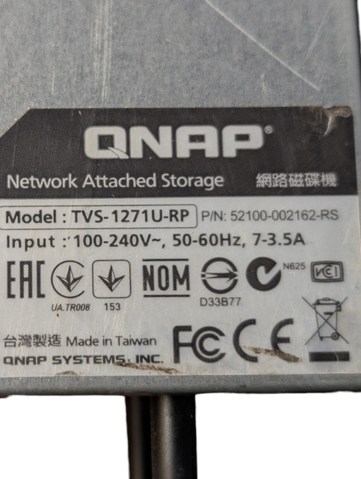 QNAP TVS-1271U-RP 12-bay high performance NAS 3x 4TB HDDs installed  -