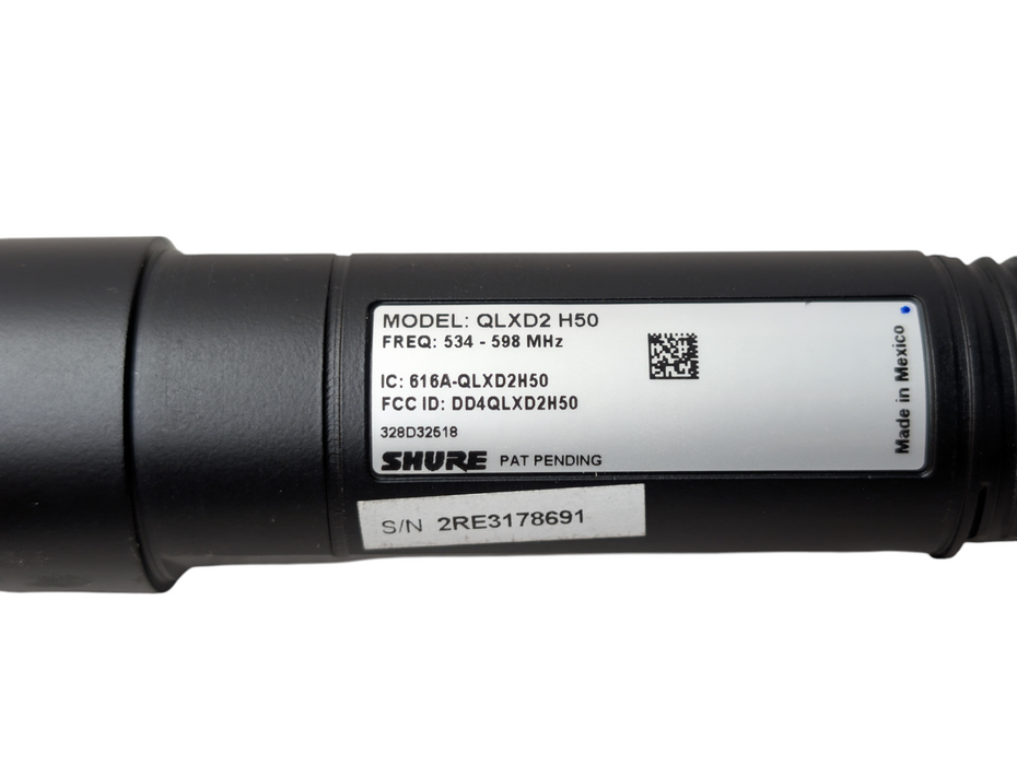 SHURE QLXD2 H50 534-598 Mhz Wireless Microphone SM58 Capsule  -