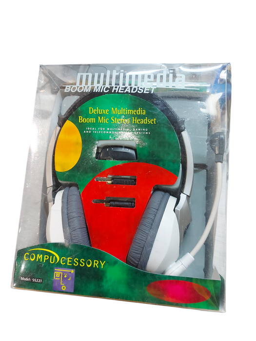 Lot 2x COMPUCESSORY CC55221 Multimedia Boom Mic Headset